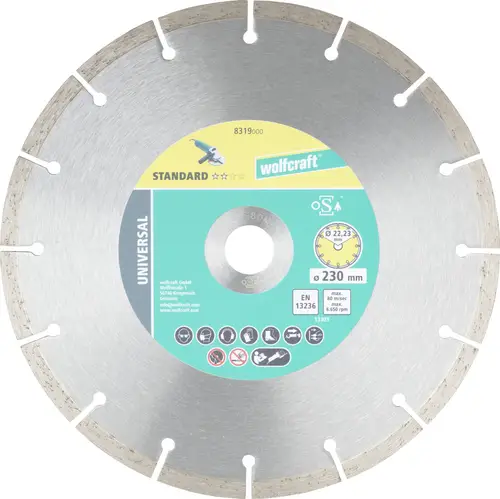 Wolfcraft 8319000 Diamanttrennscheibe 230 mm 1 St. Bimsstein, Stein