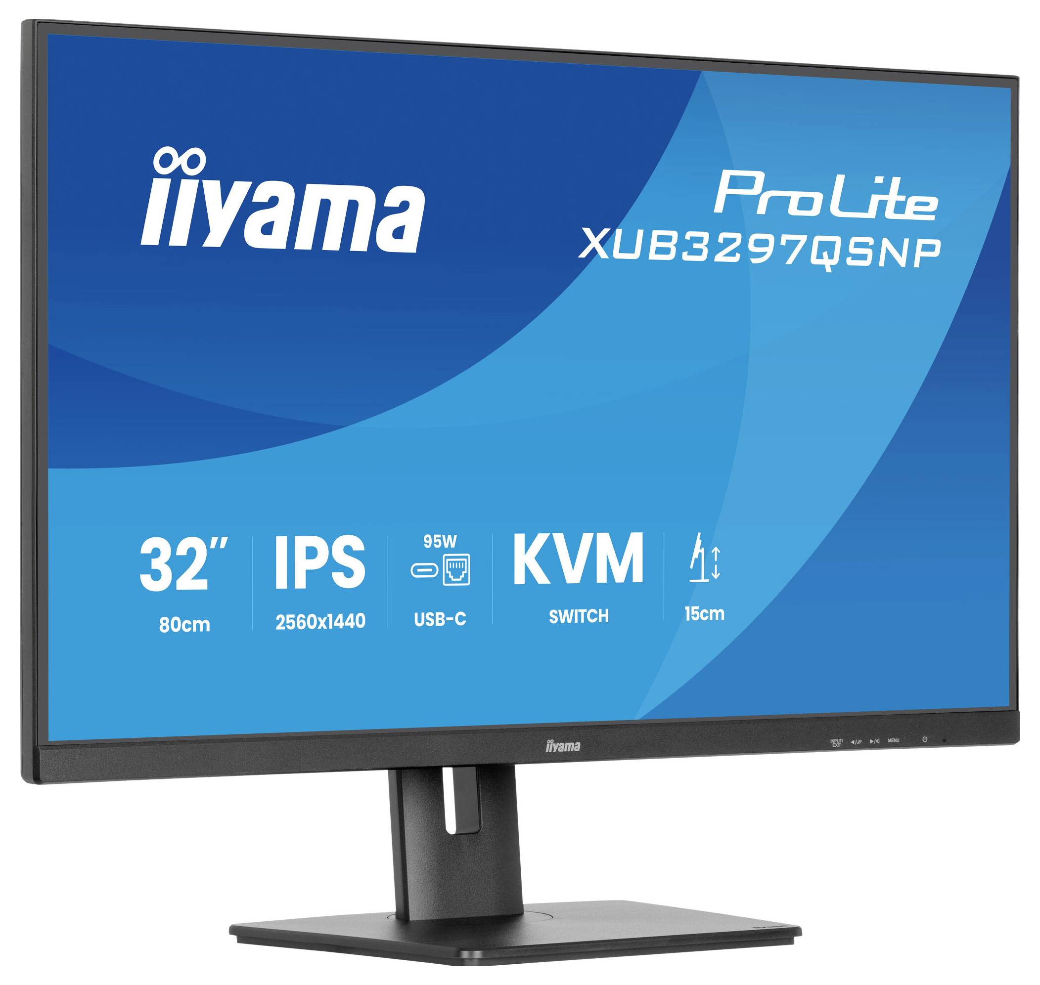 Iiyama XUB3297QSNP-B1 LCD-Monitor EEK F (A - G) 81.3 cm (32 Zoll) 2560 x 1440 Pixel 16:9 1 ms HDMI®, DisplayPort, USB-C®, USB-A (USB 3.2 Gen 1), RJ