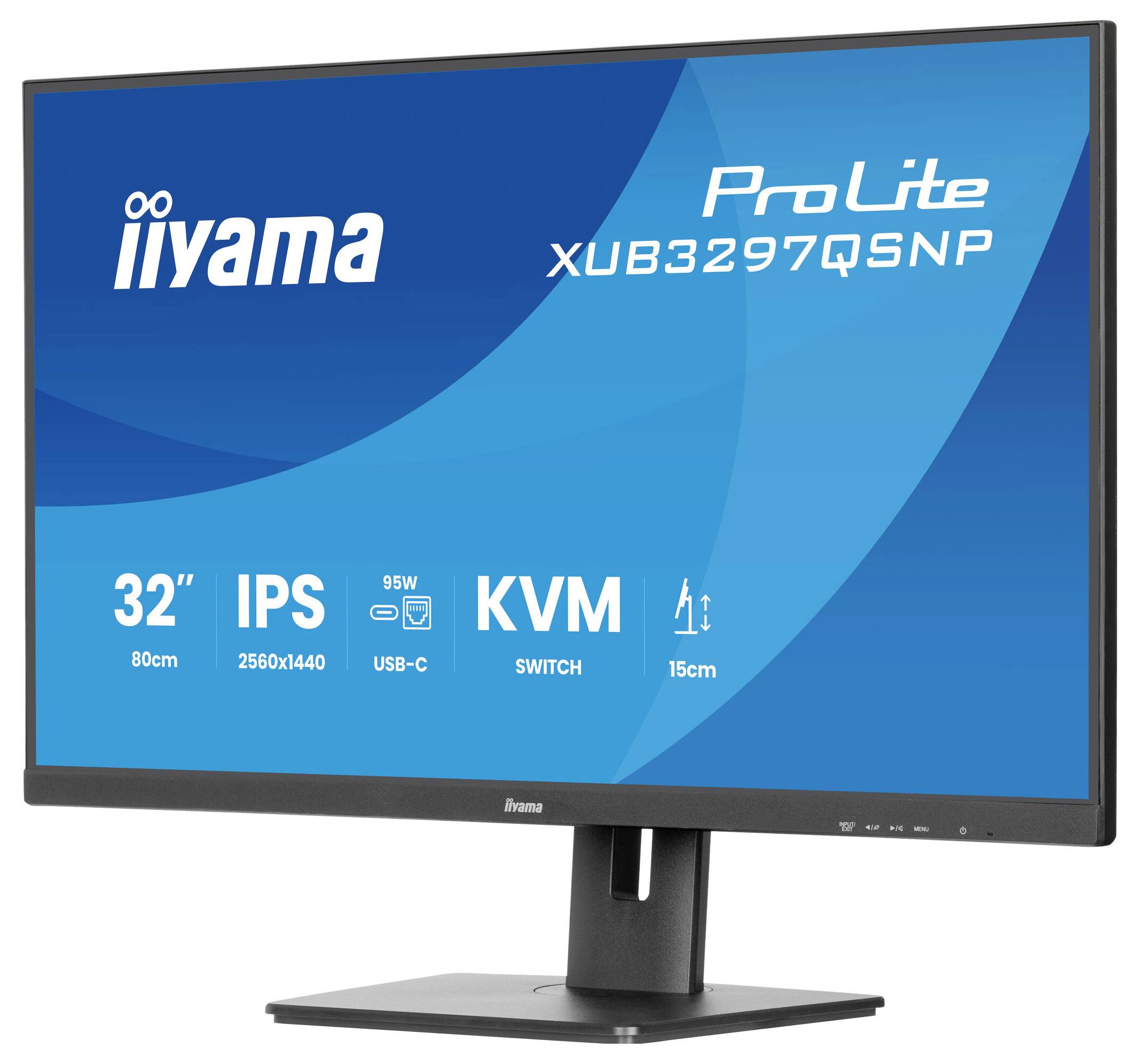 Iiyama XUB3297QSNP-B1 LCD-Monitor EEK F (A - G) 81.3 cm (32 Zoll) 2560 x 1440 Pixel 16:9 1 ms HDMI®, DisplayPort, USB-C®, USB-A (USB 3.2 Gen 1), RJ