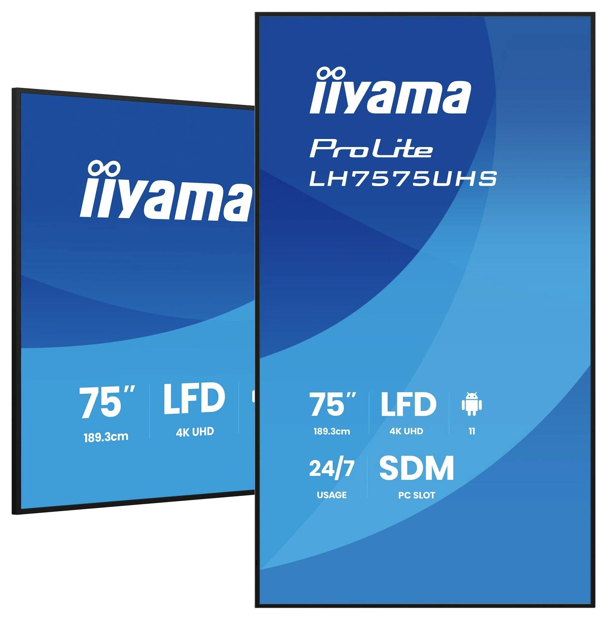 Iiyama LH7575UHS-B2AG Digital Signage Display EEK: G (A - G) 189.3cm 75 Zoll 3840 x 2160 Pixel 24/7