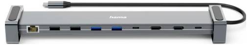 Hama USB-C® Dockingstation USB-C-Docking-Station "Connect2Office Basic V2", Standfüße, 9 Ports