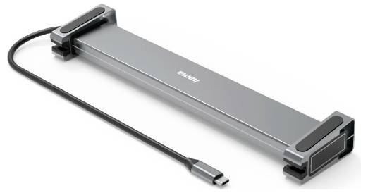 Hama USB-C® Dockingstation USB-C-Docking-Station "Connect2Office Basic V2", Standfüße, 9 Ports