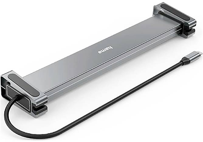 Hama USB-C® Dockingstation USB-C-Docking-Station "Connect2Office Basic V2", Standfüße, 9 Ports