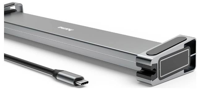 Hama USB-C® Dockingstation USB-C-Docking-Station "Connect2Office Basic V2", Standfüße, 9 Ports