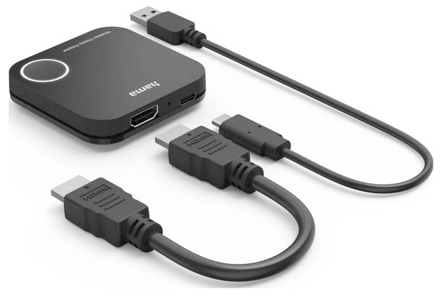 Hama Wireless-Display-Adapter, HDMI™, Full-HD 1080p, inkl. Kabel Drahtloses Full HD Präsentationssystem 30 m 1920 x 1080 Pixel