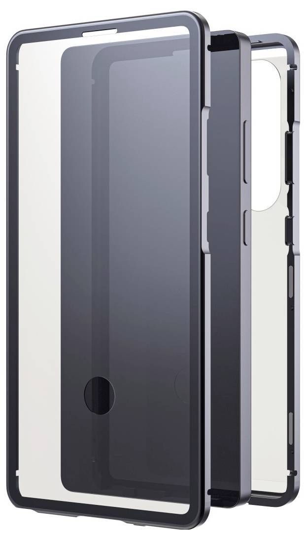 Black Rock Cover "360° Glass" für Samsung Galaxy S25 Ultra, Schwarz Cover Samsung Galaxy S25 Ultra Schwarz, Transparent Induktives Laden 00229679