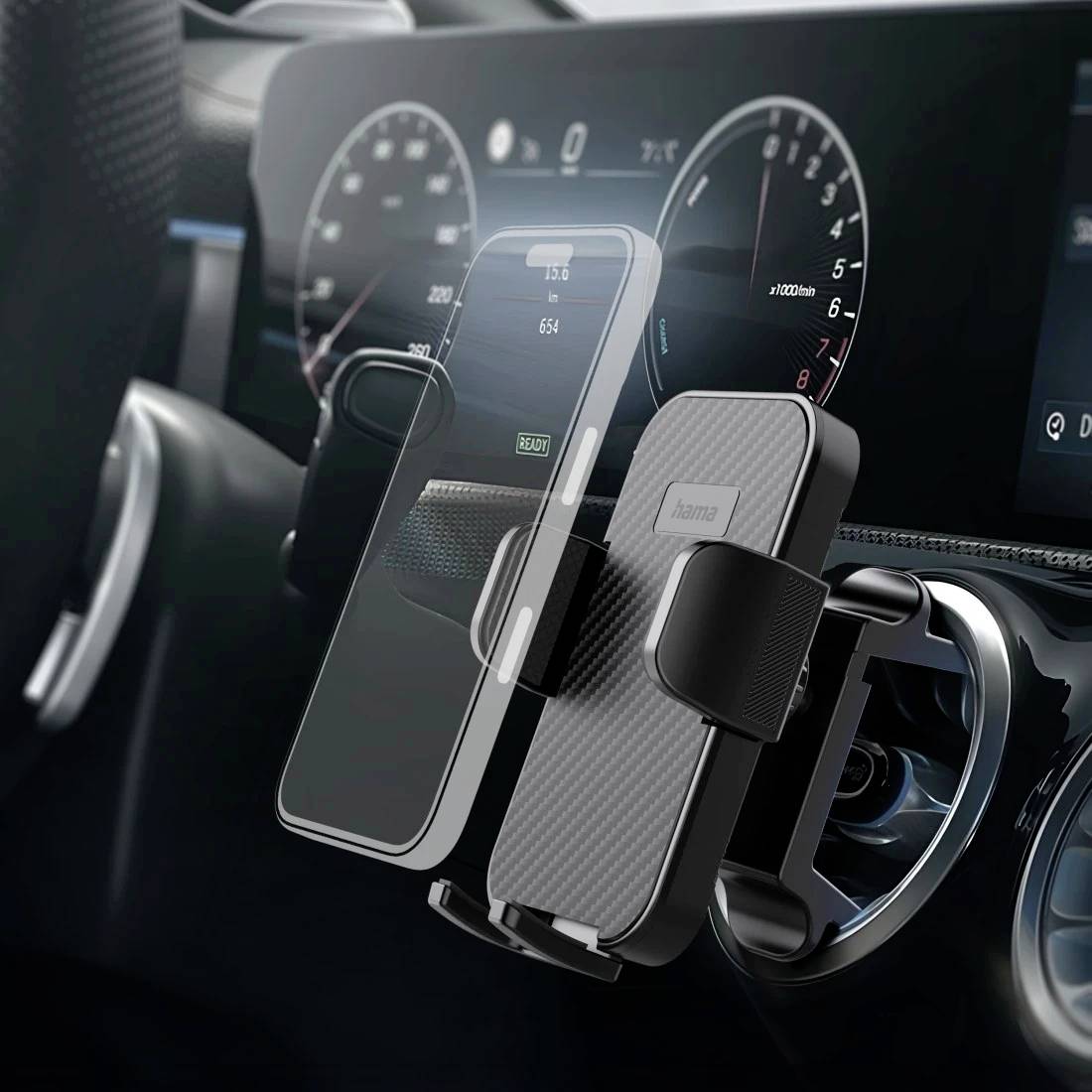 Hama Auto-Handyhalterung für runde Lüftung, 360 Grad drehbar, universal Handy-Kfz-Halterung