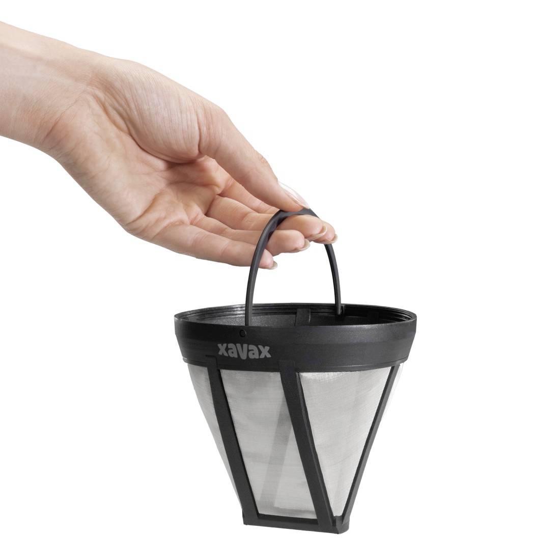 Xavax Dauerfilter für Kaffeemaschine, Kaffeefilter-Ersatz für Größe 4, Schwarz 00111263 Permanent Kaffeefilter