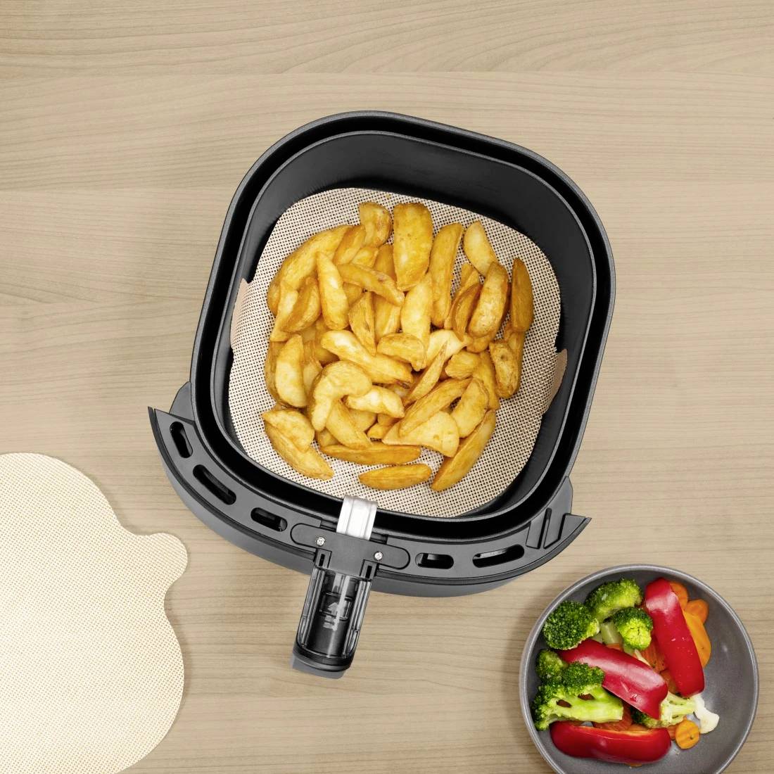 Xavax Schutzeinlage für Heißluftfritteusen, Anti-Haft, zuschneidbar, quadratisch Heißluft-Fritteuse Braun