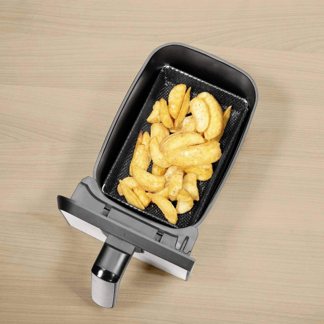 Xavax Gitterkorb für Heißluftfritteusen, Anti-Haft, ofenfest, 12,5 x 20 cm Heißluft-Fritteuse Schwarz