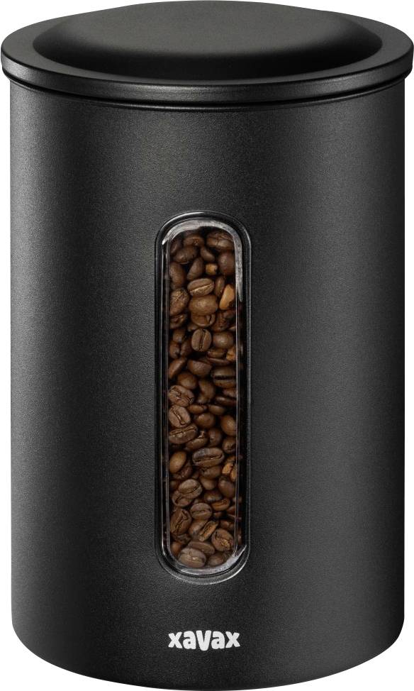 Xavax Kaffeedose für 1,3kg Bohnen o. 1,5kg Pulver, luftdicht, aromadicht, Schwarz 00111262 Dose für Kaffeebohnen