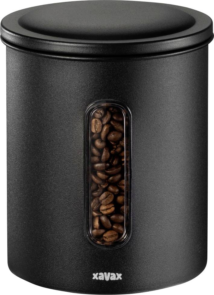 Xavax Kaffeedose für 500g Bohnen oder 700g Pulver, luftdicht, aromadicht, Schwarz 00111275 Dose für Kaffeebohnen