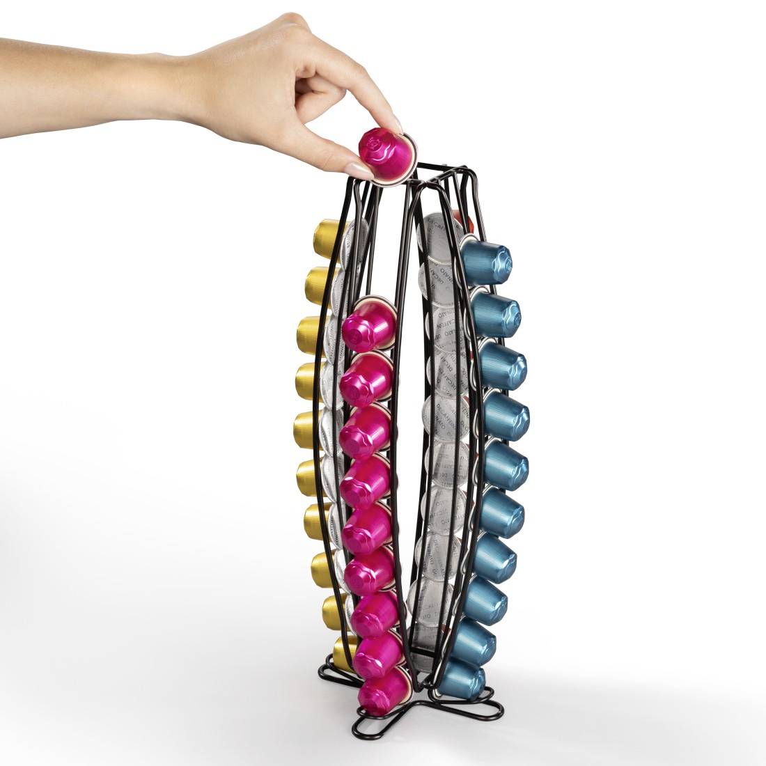 Xavax Kaffee-Kapselständer für Nespresso, Halter für 40 Kapseln, Schwarz-matt 00111265 Kaffeekapselhalter für Nespresso