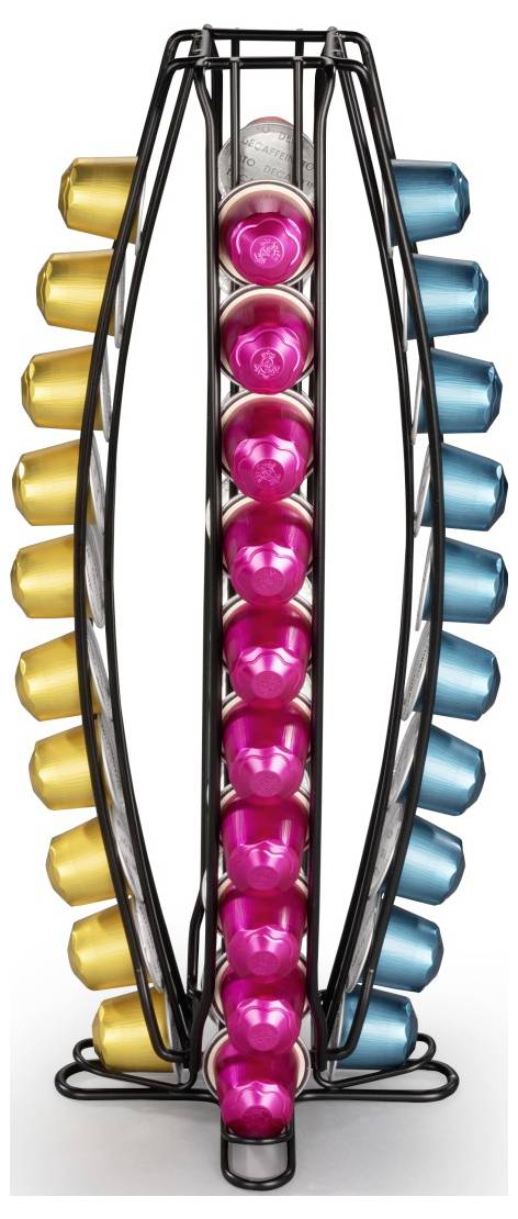 Xavax Kaffee-Kapselständer für Nespresso, Halter für 40 Kapseln, Schwarz-matt 00111265 Kaffeekapselhalter für Nespresso