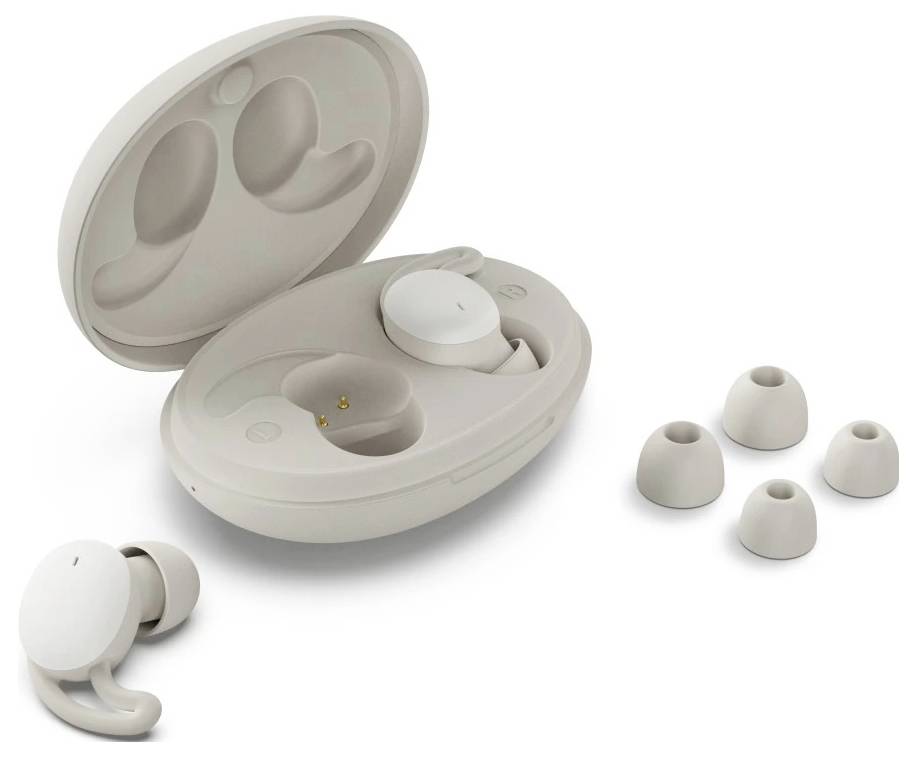 Hama Bluetooth®-Kopfhörer "Spirit Calm", TWS, In-Ear, Schlafkopfhörer, Weiß/Grau In Ear Kopfhörer Beige, Weiß