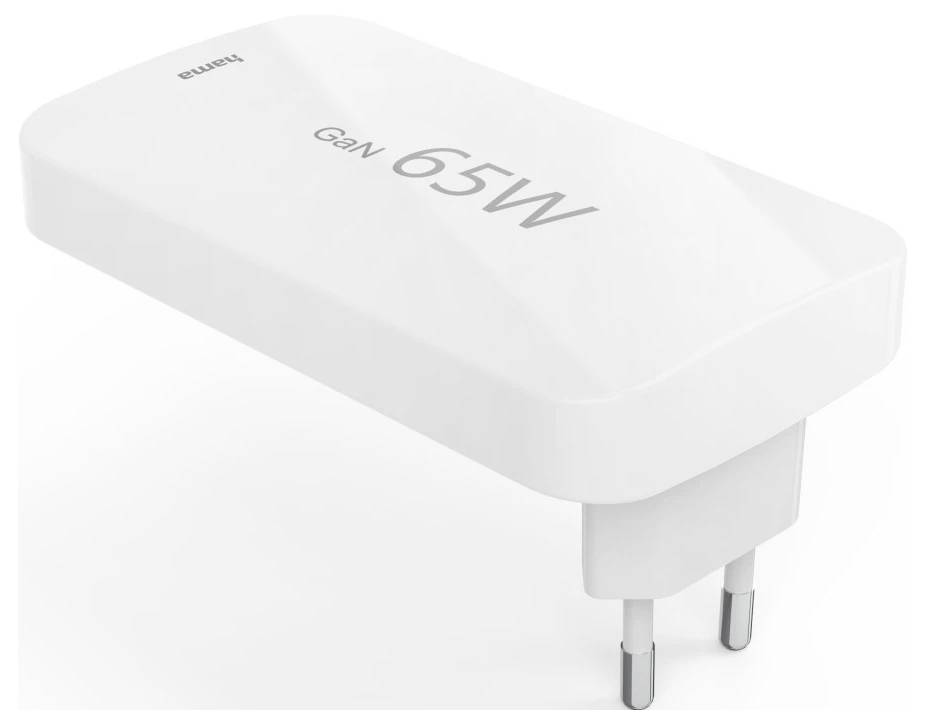 Hama Schnellladegerät, 2x USB-C, 1x USB-A, flaches Mini-Ladegerät, PD, 65 W, WS USB Ladegerät 65 W