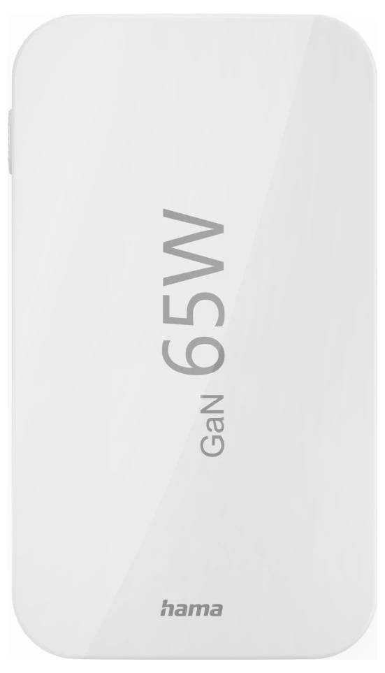 Hama Schnellladegerät, 2x USB-C, 1x USB-A, flaches Mini-Ladegerät, PD, 65 W, WS USB Ladegerät 65W Weiß