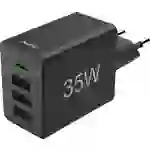 Hama Schnellladegerät, 1x USB-C PD, 3x USB-A, Mini-Ladegerät, 35W, Schwarz USB Ladegerät 35 W Schw Hama Schnellladegerät, 1x USB-C PD, 3x USB-A, Mini-Ladegerät, 35W, Schwarz USB Ladegerät 35 W Schw