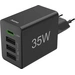 Hama Schnellladegerät, 1x USB-C PD, 3x USB-A, Mini-Ladegerät, 35W, Schwarz USB Ladegerät 35W Schwarz Hama Schnellladegerät, 1x USB-C PD, 3x USB-A, Mini-Ladegerät, 35W, Schwarz USB Ladegerät 35W Schwarz