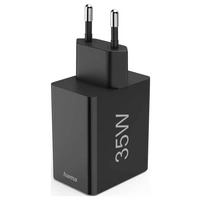 Hama Schnellladegerät, 1x USB-C PD, 3x USB-A, Mini-Ladegerät, 35W, Schwarz USB Ladegerät 35W Schwarz Hama Schnellladegerät, 1x USB-C PD, 3x USB-A, Mini-Ladegerät, 35W, Schwarz USB Ladegerät 35W Schwarz