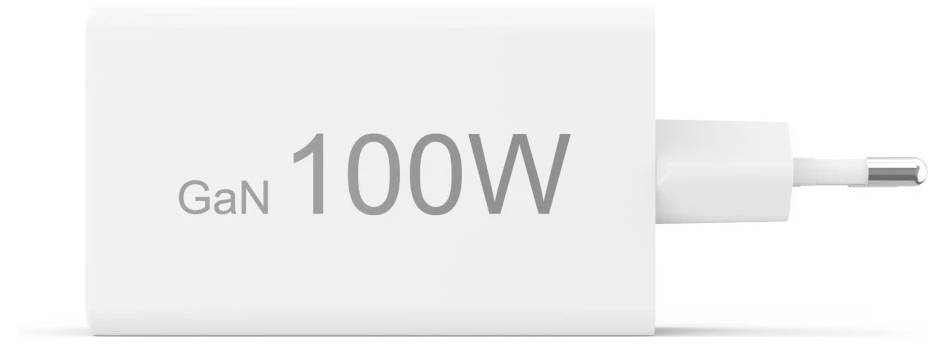 Hama Schnellladegerät, GaN, 2x USB-C, 1x USB-A, Mini-Ladegerät, PD, 100 W, Weiß USB Ladegerät 100W Weiß