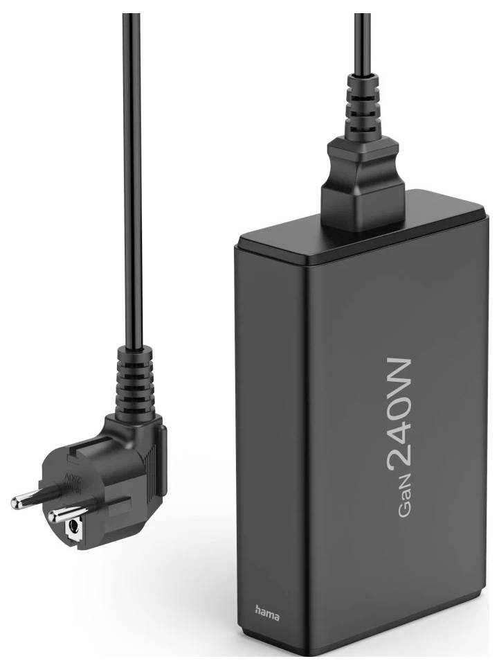Hama USB-Ladestation 5 Ports, GaN, Schnellladegerät, 4xUSB-C, 1xUSB-A, PD, 240 W USB Ladestation 240 W Schwarz