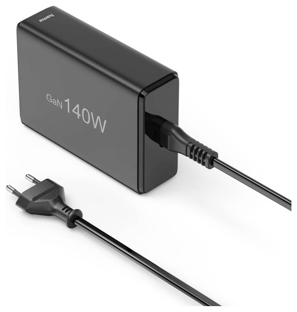 Hama USB-Ladestation 5 Ports, GaN, Schnellladegerät, 3xUSB-C, 2xUSB-A, PD, 140W USB Ladestation 140W Schwarz