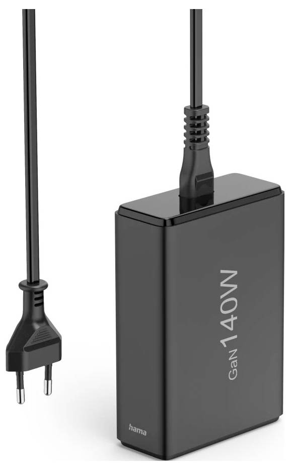 Hama USB-Ladestation 5 Ports, GaN, Schnellladegerät, 3xUSB-C, 2xUSB-A, PD, 140W USB Ladestation 140W Schwarz