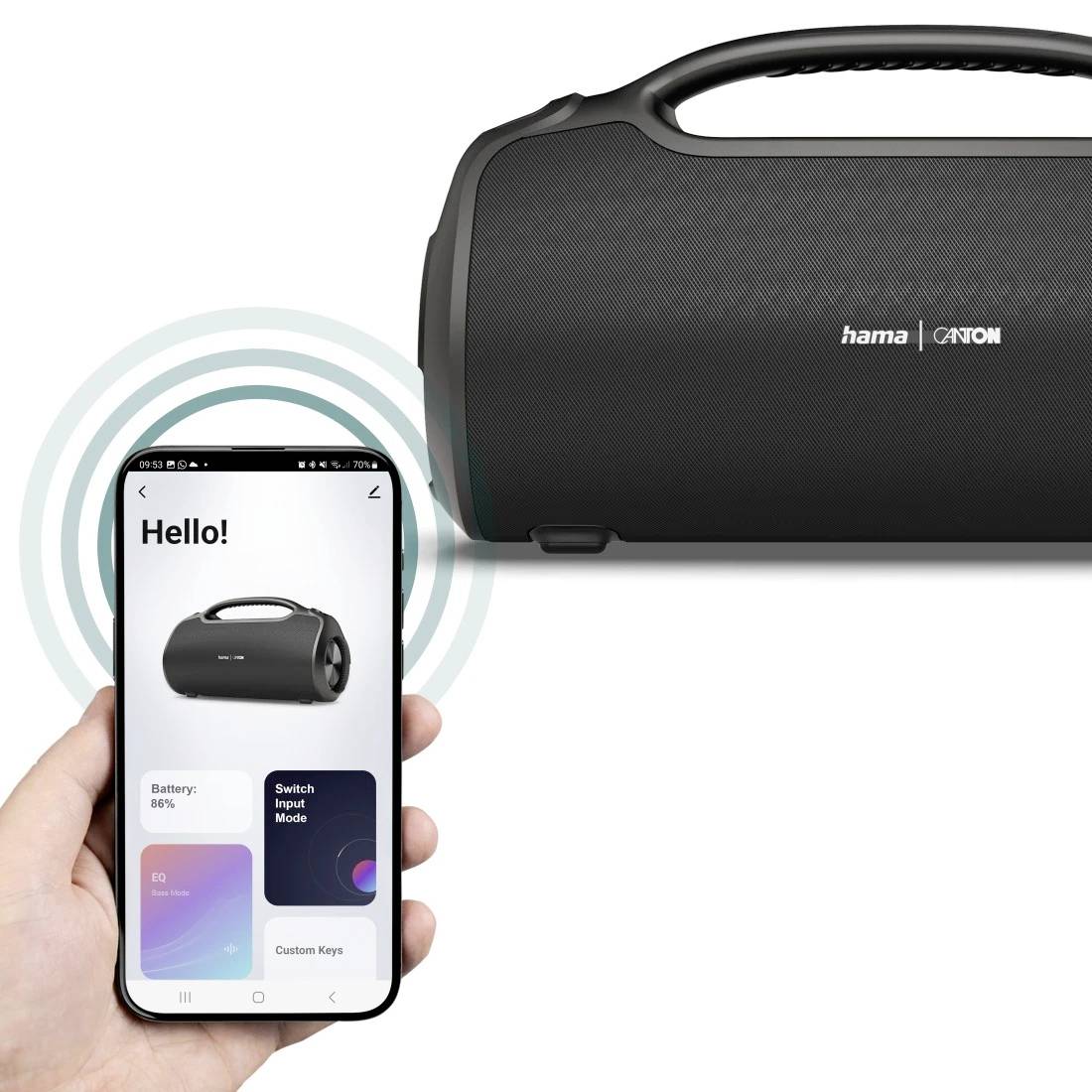 Hama Bluetooth®-Lautsprecher "UltiMate Pro" wasserfest IPX6, PowerPack, 120W, SW Bluetooth® Lautsprecher Schwarz