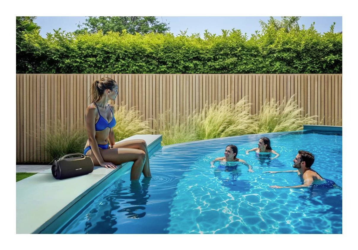 Hama Bluetooth®-Lautsprecher "UltiMate Pro" wasserfest IPX6, PowerPack, 120W, SW Bluetooth® Lautsprecher Schwarz