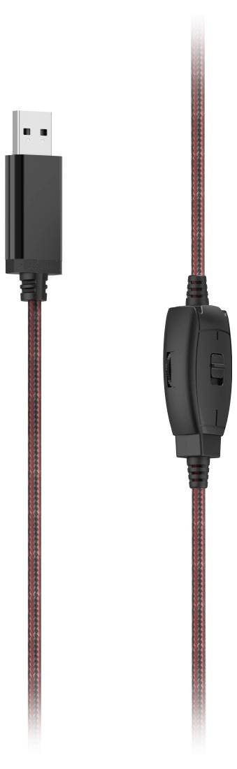 Hama PC-Office-Headset "HS-USB400 V2", Stereo, Schwarz On Ear Headset Schwarz, Rot