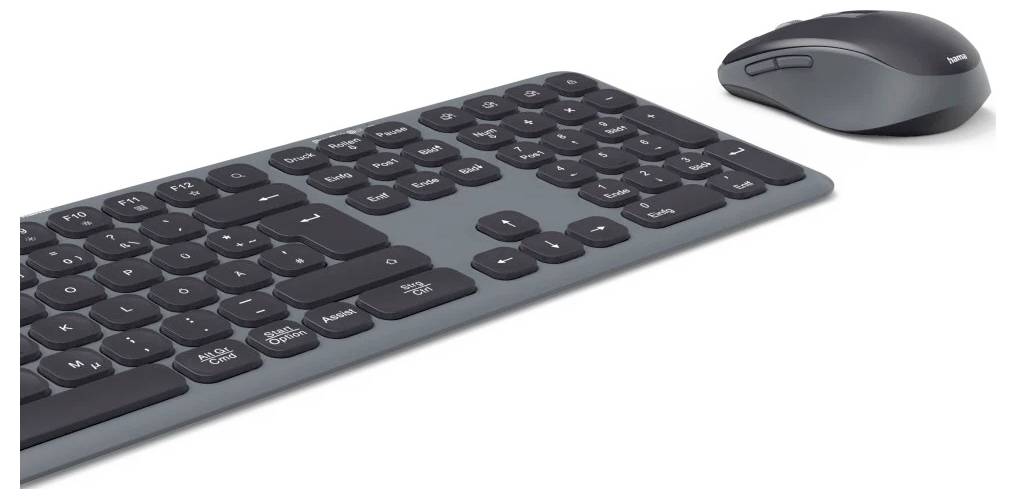 Hama Multi-Device-Tastatur-Maus-Set "WKM-550", kabellos, Funk/BT, SW, QWERTZ DE Kabellos Tastatur, Maus-Set Deutsch, QWERTZ