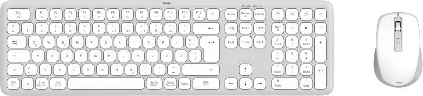 Hama Multi-Device-Tastatur-Maus-Set "WKM-550", kabellos, Funk/BT, WS, QWERTZ DE Kabellos Tastatur, Maus-Set Deutsch, QWERTZ Grau