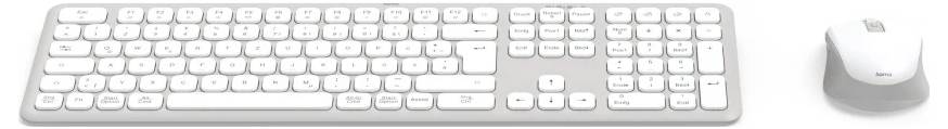 Hama Multi-Device-Tastatur-Maus-Set "WKM-550", kabellos, Funk/BT, WS, QWERTZ DE Kabellos Tastatur, Maus-Set Deutsch, QWERTZ Grau