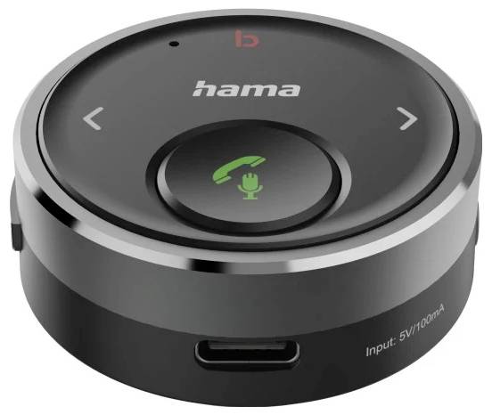 hama 00014173 Bluetooth®-Receiver für Kfz, 3,5-mm-Stecker, Sprachsteuerung, Freisprechen