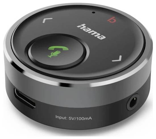 Hama Bluetooth®-Receiver für Kfz, 3,5-mm-Stecker, Sprachsteuerung, Freisprechen Bluetooth® Freisprecheinrichtung