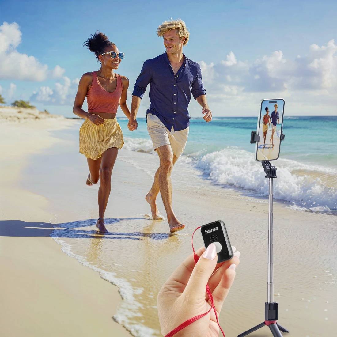 Hama Selfie-Stick-Stativ "Fancy Stand 70 II" für Handy, Bluetooth®-Fernauslöser Selfie Stick Schwarz