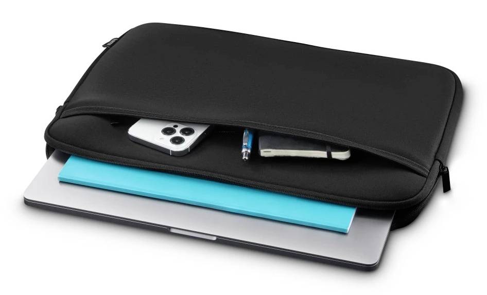 Hama Notebook Hülle Laptop-Sleeve "Neoprene" mit Vorderfach, 36 - 40cm (14,1"-15,6"), Schwarz Passend für maximal: 39,6cm (15,6")