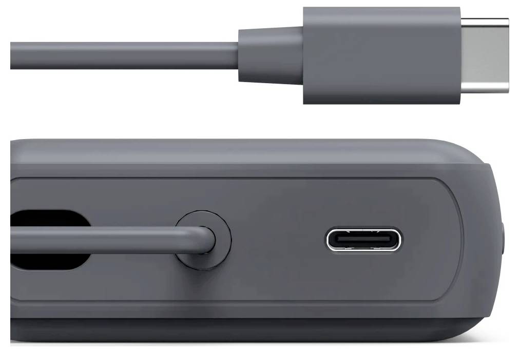 Hama Power Pack "Travel" mit Kabel, 10000mAh, 2 Ausgänge: 2x USB-C, Anthrazit Powerbank Anthrazit