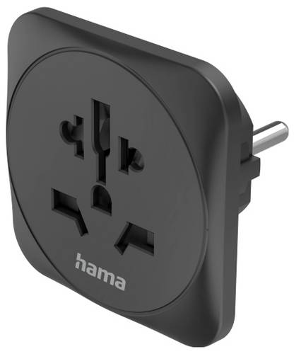 Hama 00223454 Reiseadapter Reiseadapter Typ E und F, 3-polig, universal, Welt nach Europa, Schwarz