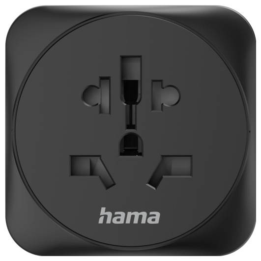 Hama 00223454 Reiseadapter Reiseadapter Typ E und F, 3-polig, universal, Welt nach Europa, Schwarz
