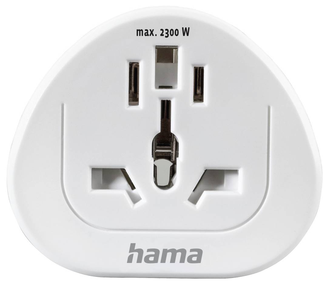Hama 00223455 Reiseadapter Reiseadapter Typ E und F, 3-polig, universal, Welt nach Europa, Weiß