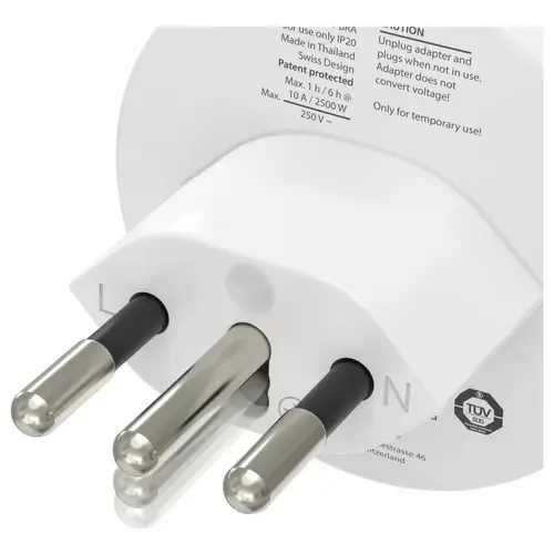 Hama 00223484 Reiseadapter Reiseadapter Typ J, L, N, 3-polig, für die Schweiz, Italien und Brasilie Hama 00223484 Reiseadapter Reiseadapter Typ J, L, N, 3-polig, für die Schweiz, Italien und Brasilie