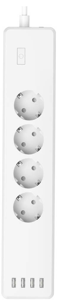 Hama Smarte WLAN-Steckdosenleiste 4-fach, einzeln schaltbar, Überlastsch., 4xUSB Steckdose