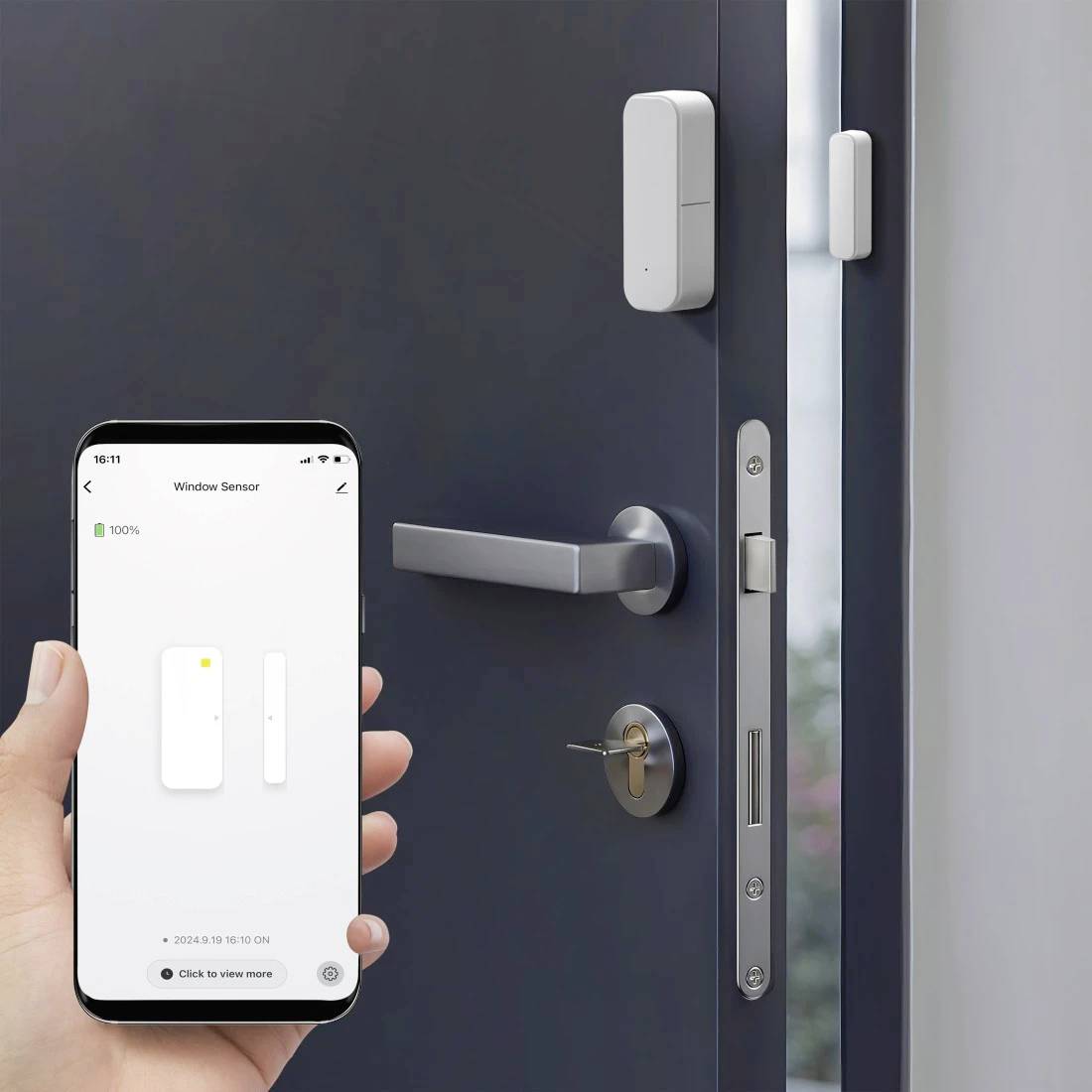 Hama Smart Home Fensterkontakt, für Türen, Fenster, Garagen, Zigbee, magnetisch Fensterkontakt