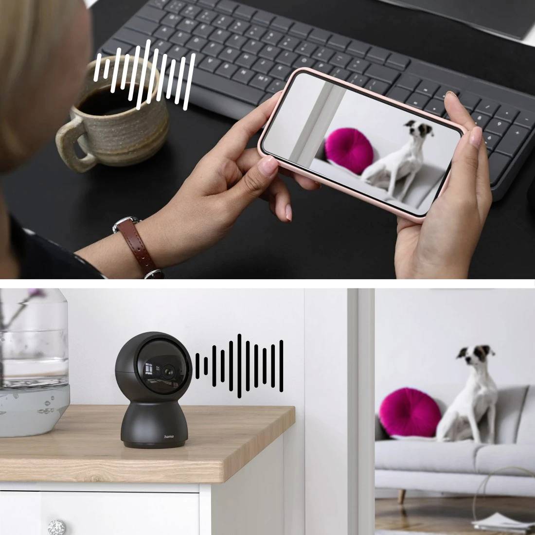 Hama Überwachungskamera, WLAN, innen, schwenkbar, Bewegungsmelder, Aufzeichnung 00176647 Kabellos I