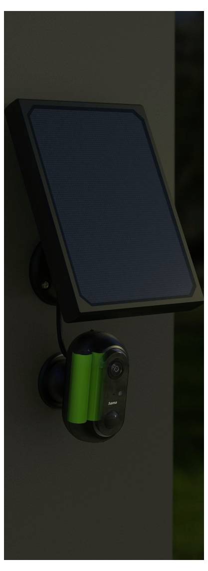 Hama Überwachungskamera, WLAN-Kamera outdoor, Akku, Solar, Aufzeichnung, 1080p 00176648 Kabellos IP Überwachungskamera