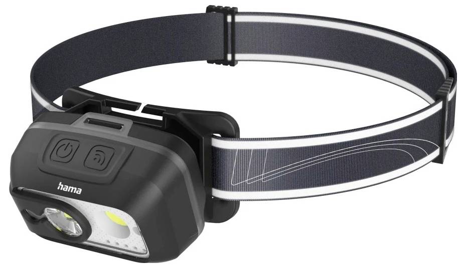 Hama LED-Stirnlampe "HL500-C", mit Akku, Kopflampe zum Joggen, Arbeiten, 4 Modi 00228609 Stirnlampe 120g