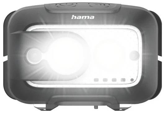 hama 00228609 LED-Stirnlampe "HL500-C", mit Akku, Kopflampe zum Joggen, Arbeiten, 4 Modi