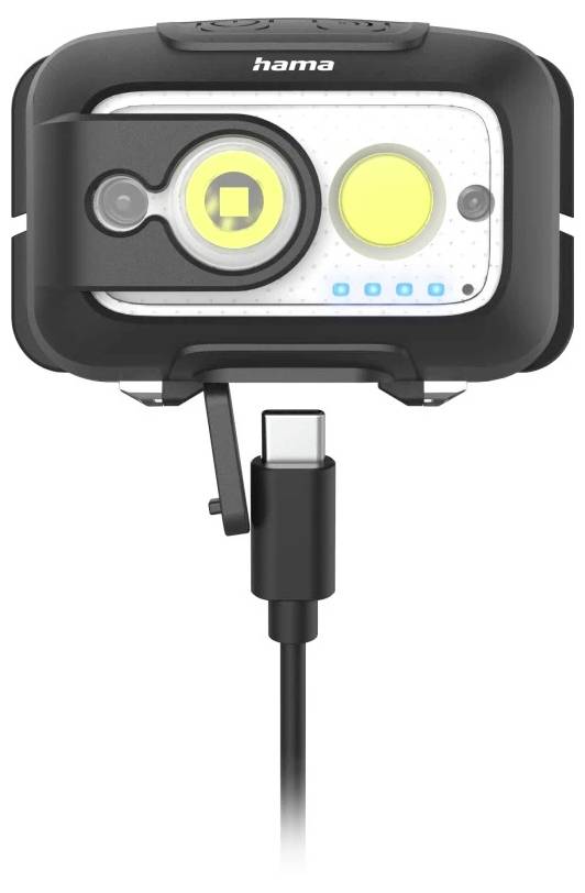Hama LED-Stirnlampe "HL500-C", mit Akku, Kopflampe zum Joggen, Arbeiten, 4 Modi 00228609 Stirnlampe 120g